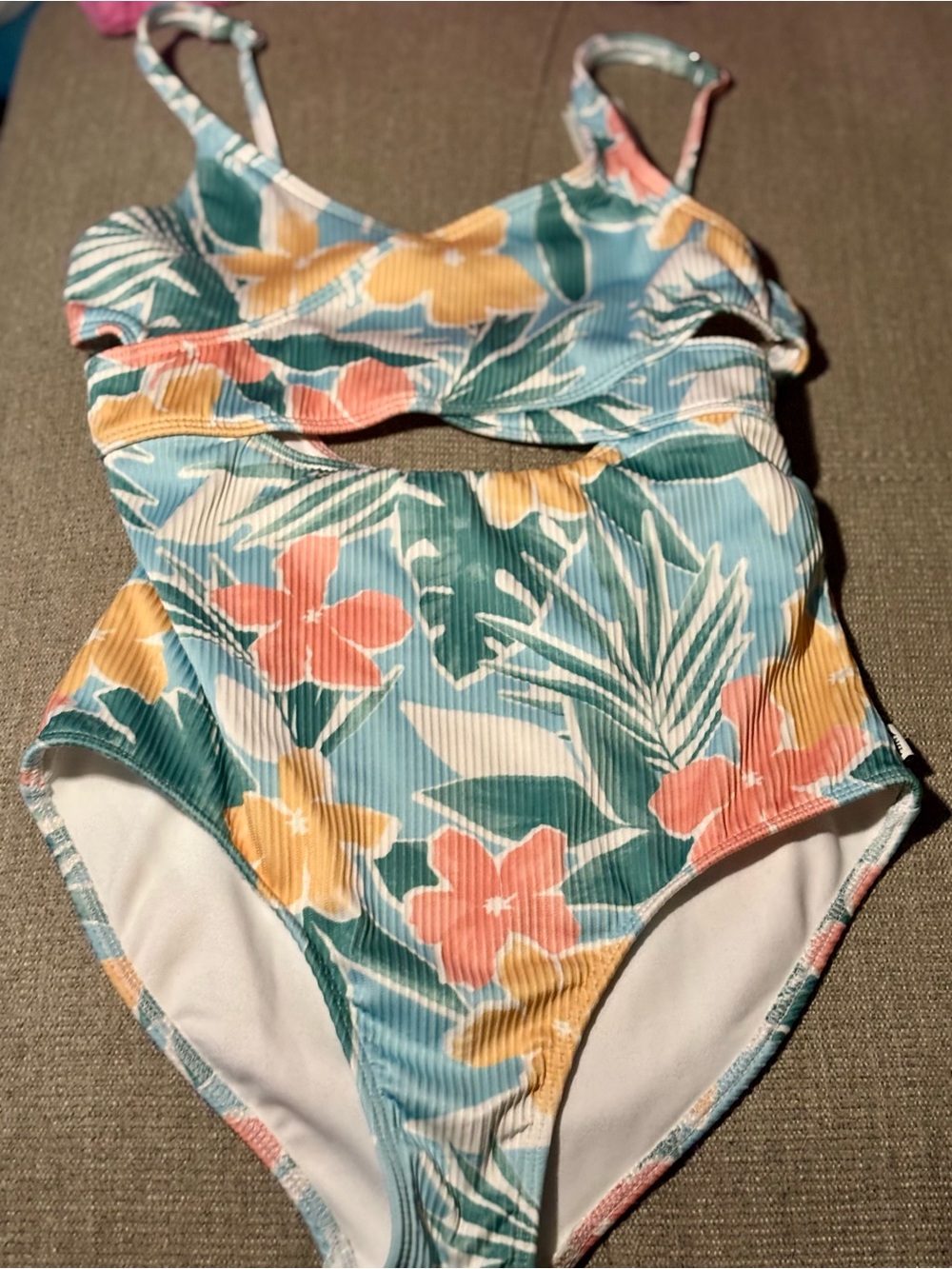 Abercrombie Kids Girls 11/12 Ribbed Cutout One Piece Swimsuit